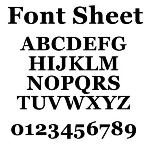 3mm MDF Georgia Bold Font Letters and numbers