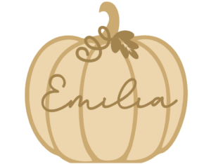 3mm Hanging New Layered Plump Pumpkin Bauble with name