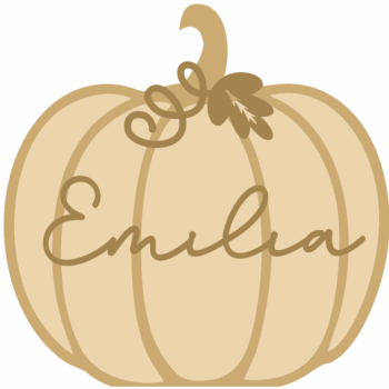 3mm Hanging New Layered Plump Pumpkin Bauble with name