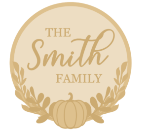 3MM MDF Personalised Layered Pumpkin and Wreath Circle