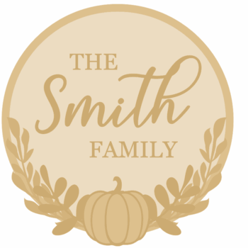 3MM MDF Personalised Layered Pumpkin and Wreath Circle