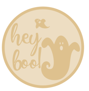 3MM MDF Layered Circle - Hey boo!