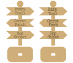 18MM MDF Easter Signpost with Stand – Engraved or Stick on Wording