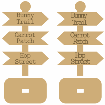 18MM MDF Easter Signpost with Stand - Engraved or Stick on Wording