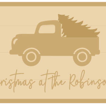3MM MDF Personalised Layered Rectangle with Truck and Tree - Christmas at the Name Sign