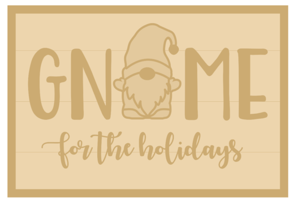 3MM MDF Layered Rectangle - Gnome for the holidays