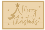 3MM MDF Layered Rectangle - Merry Christmas with tree and stars