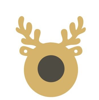 3mm mdf or 4mm Oak Reindeer Bauble with separate nose