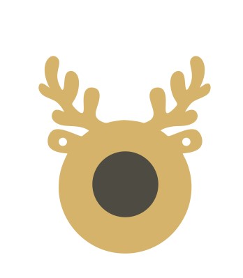 3mm mdf or 4mm Oak Reindeer Bauble with separate nose