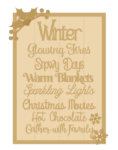3MM MDF A3 Layered Rectangle – Winter Quote Sign