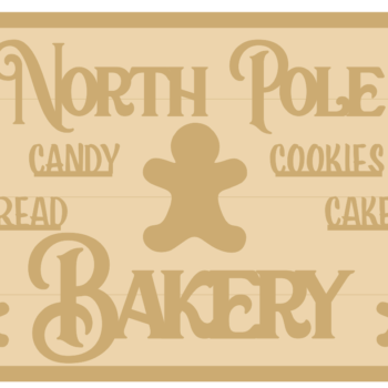 3MM MDF Layered Plaque - North Pole Bakery