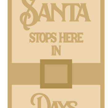 3MM MDF Rectangular Layered Plaque - Santa Stops Here Belt Buckle Chalkboard