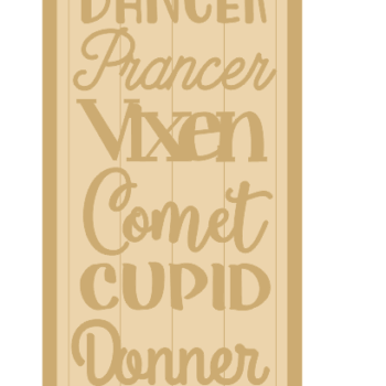 3MM MDF Layered Reindeer Name Plaque