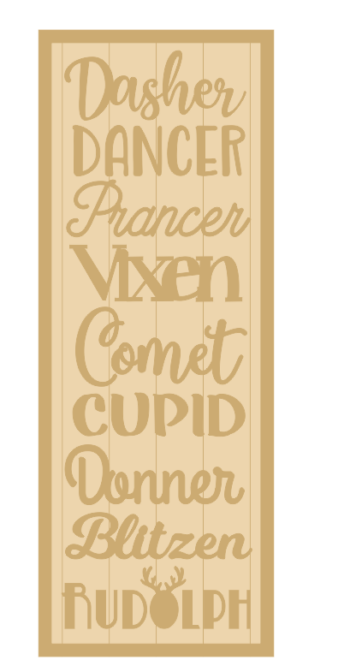 3MM MDF Layered Reindeer Name Plaque