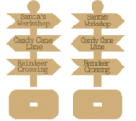 18MM MDF Christmas Signpost with Stand – Engraved or Stick on Wording