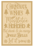 3MM MDF A3 Layered Rectangle – Christmas Wishes