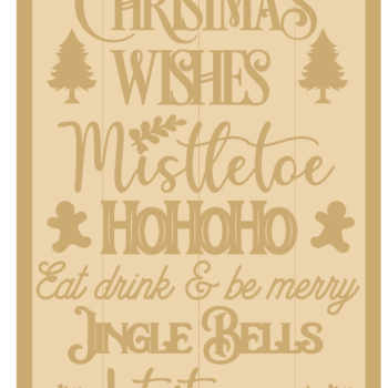 3MM MDF A3 Layered Rectangle - Christmas Wishes