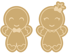 4mm Oak Veneer Layered Gingerbread Boy and Girl + 3mm mdf top layer