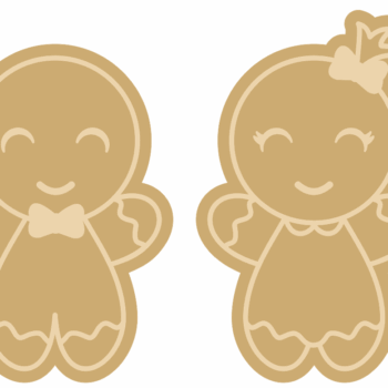 4mm Oak Veneer Layered Gingerbread Boy and Girl + 3mm mdf top layer