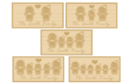 3mm mdf Personalised Rectangular Layered Family Gingerbread Plaque