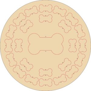 4mm Oak Veneer Circular Dog Bone Advent Calendar (no numbers)