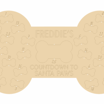 4mm Personalised Oak Veneer Bone Shape Dog Advent Calendar (etched)