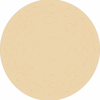 4mm Oak Veneer Circular Fish Advent Calendar (no numbers)