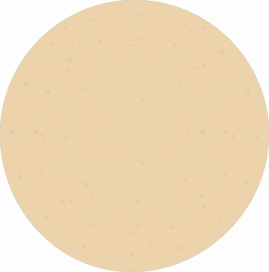 4mm Oak Veneer Circular Fish Advent Calendar (no numbers)