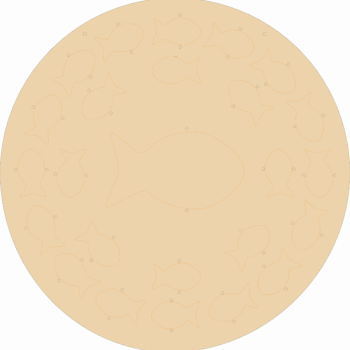4mm Oak Veneer Circular Fish Advent Calendar (no numbers)