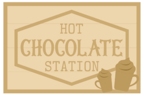 3MM MDF Layered Rectangular Plaque - Hot Chocolate Station
