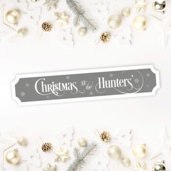 Printed Christmas Street Sign - White Text and Snowflakes