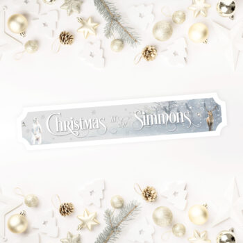 Printed Christmas Street Sign - Winter Animals