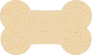 4mm Oak Veneer Bone Shape Dog Advent Calendar (etched)(not personalised)(no numbers)