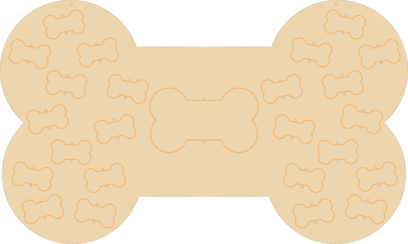 4mm Oak Veneer Bone Shape Dog Advent Calendar (etched)(not personalised)(no numbers)