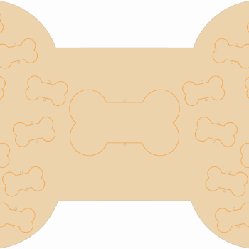 4mm Oak Veneer Bone Shape Dog Advent Calendar (etched)(not personalised)(no numbers)