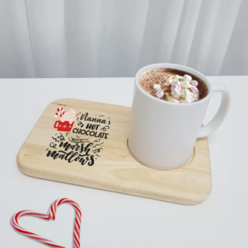 Printed Wooden Hot Chocolate and Marshmallows Board - Design 1