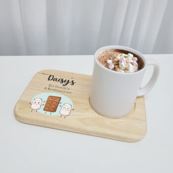 Printed Wooden Hot Chocolate and Marshmallows Board - Design 2