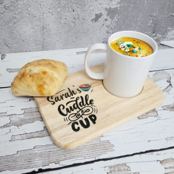 Printed Wooden Soup in Mug Board - Design 2 - Cuddle in a Cup