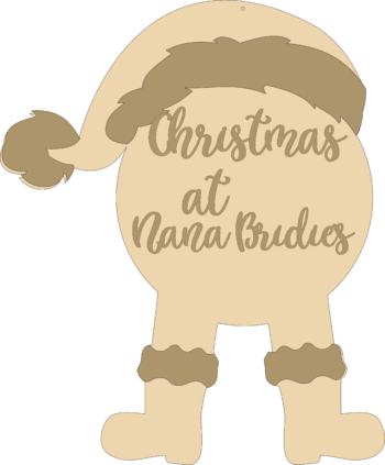 3mm mdf Layered Fat Santa Christmas at the sign (legs hanging)