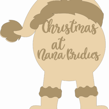 3mm mdf Layered Fat Santa Christmas at the sign (legs hanging)