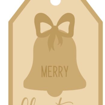 3MM MDF Layered Tag - Merry Christmas with Bell