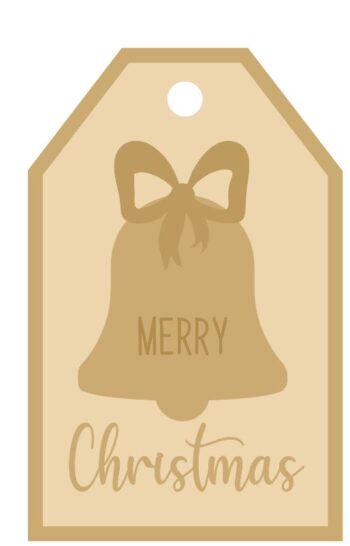 3MM MDF Layered Tag - Merry Christmas with Bell