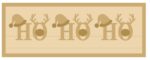 3MM MDF Layered Rectangular Plaque - HOHOHO with hats and antlers