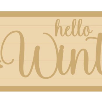 3MM MDF Layered Rectangular Plaque - Hello Winter with Tree