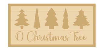 3MM MDF Layered Rectangular Plaque - O Christmas Tree