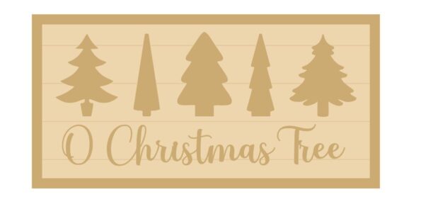 3MM MDF Layered Rectangular Plaque - O Christmas Tree