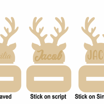 18mm Antler Head Stocking Hanger (with stick on or engraved name)