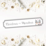 Printed Christmas Street Sign - Grey or Red and Pink Gnomes/Gonks