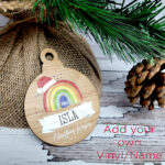 4mm oak veneer printed Christmas Wishes 2022 Bauble