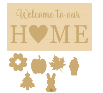 3mm mdf Welcome to our HOME with interchangeable shapes
